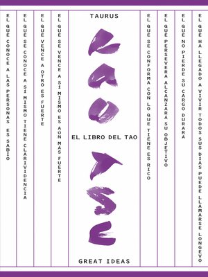 cover image of El libro del Tao (Serie Great Ideas 17)